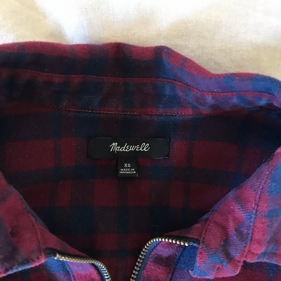 Madewell Half Zip Flannel - Picture 2 of 4